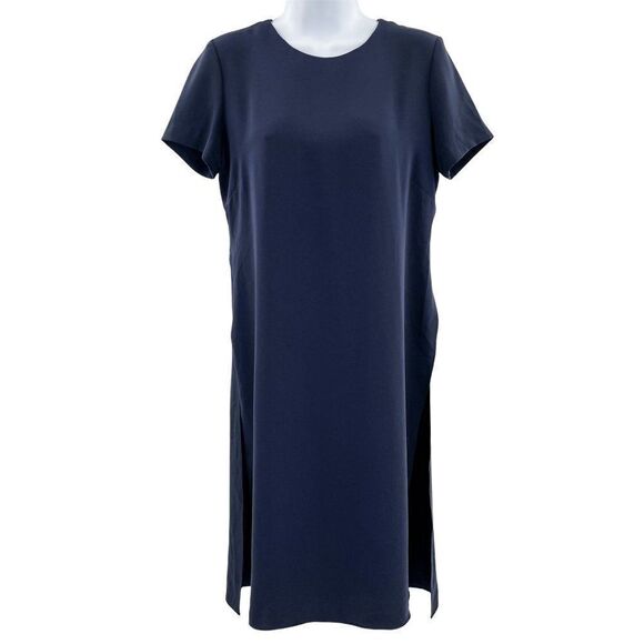 Polo Ralph Lauren Twill Short Sleeve Side Slit Tunic Top Navy Blue Size 0 - Picture 6 of 15